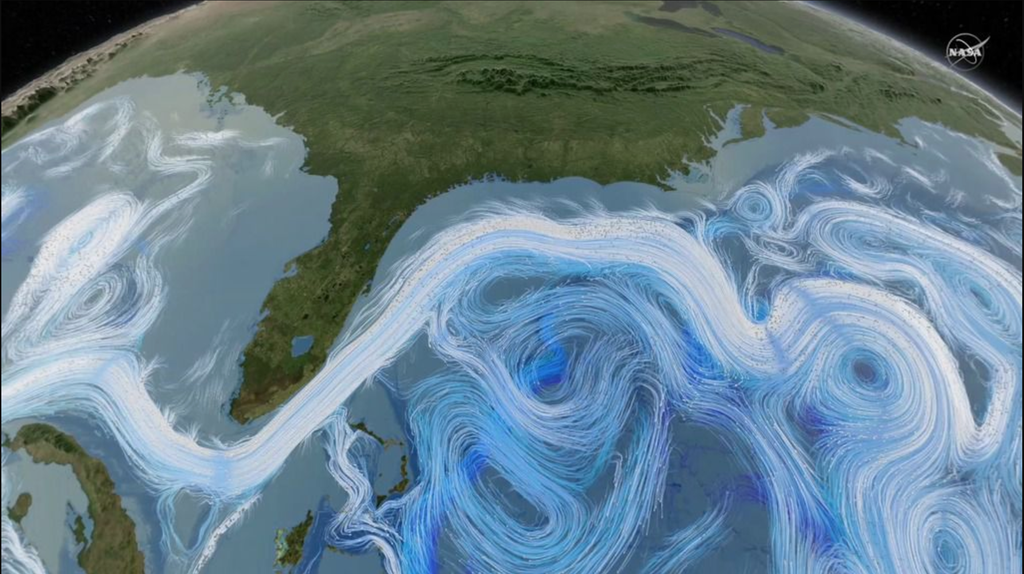 Os indicadores usados para calcular a força das correntes oceânicas são de difícil coleta, o que gera divergências grandes nas análises dos cientistas (Imagem:  NASA Climate Change)