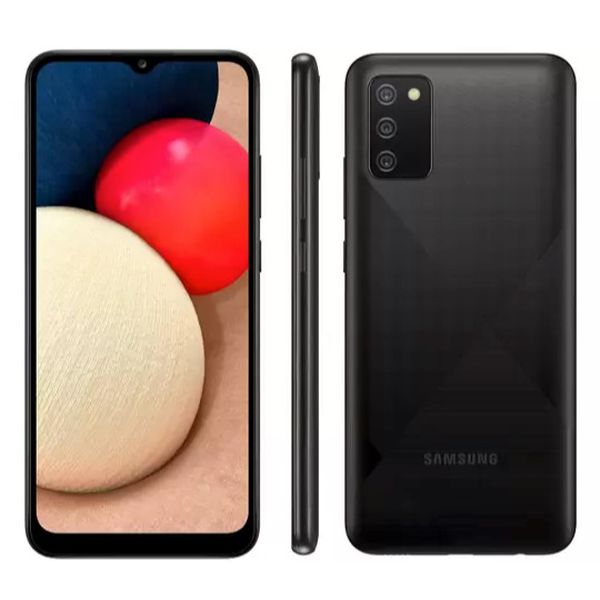 Smartphone Samsung Galaxy A02s 32GB Preto 4G - Octa-Core 3GB RAM 6,5” Câm. Tripla + Selfie 5MP
