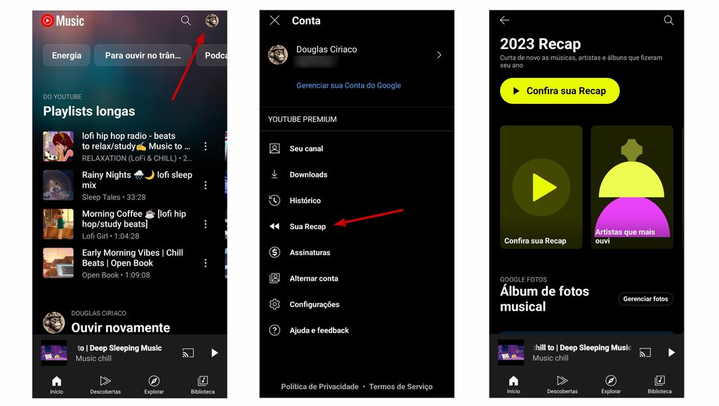 YouTube Recap mostra as músicas que você mais ouviu em 2023 (Imagem: Captura de tela/Douglas Ciriaco/Canaltech)