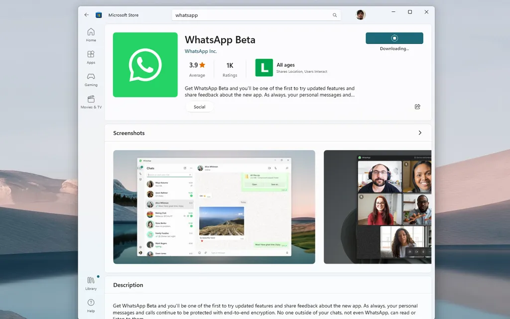 Baixe o WhatsApp Beta no Windows (Imagem: Captura de tela/Thiago Furquim/Canaltech)