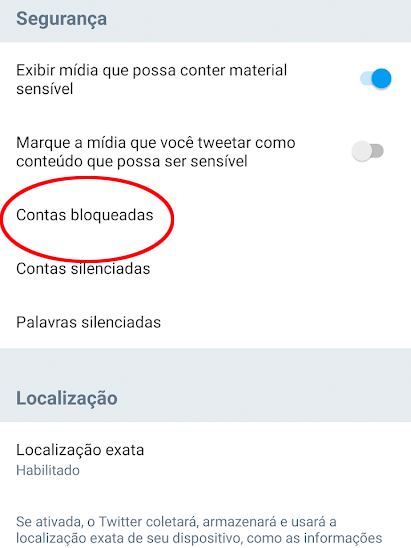 Abra suas contas bloqueadas ou silenciadas (Imagem: André Magalhães/Captura de tela)