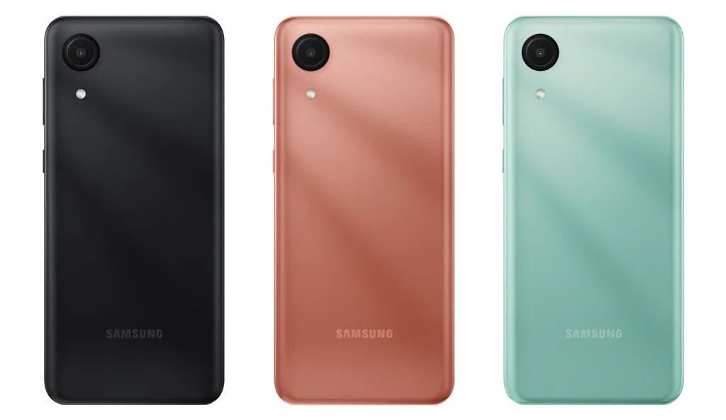 Galaxy A04 Core terá design de A03 Core, mas novas opções de cores (Imagem: Reprodução/WinFuture)