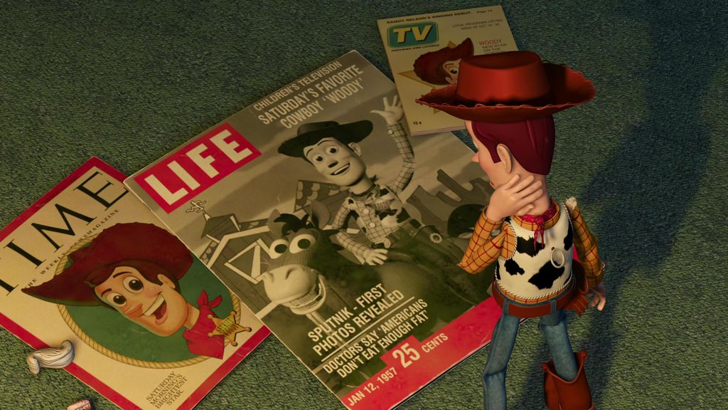 Sputnik na revista LIFE em Toy Story 2 (Imagem: Reprodução / Animation Screencaps)