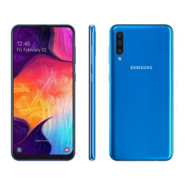 Smartphone Samsung Galaxy A50 128GB Azul 4G - 4GB RAM Tela 6,4” Câm. Tripla + Câm. Selfie 25MP [BOLETO OU 1X NO CARTÃO]
