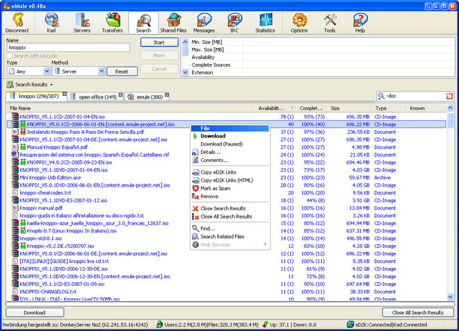 eMule foi um dos programas de compartilhamento mais populares nos anos 2000 (Imagem: Reprodução/eMule-Project)