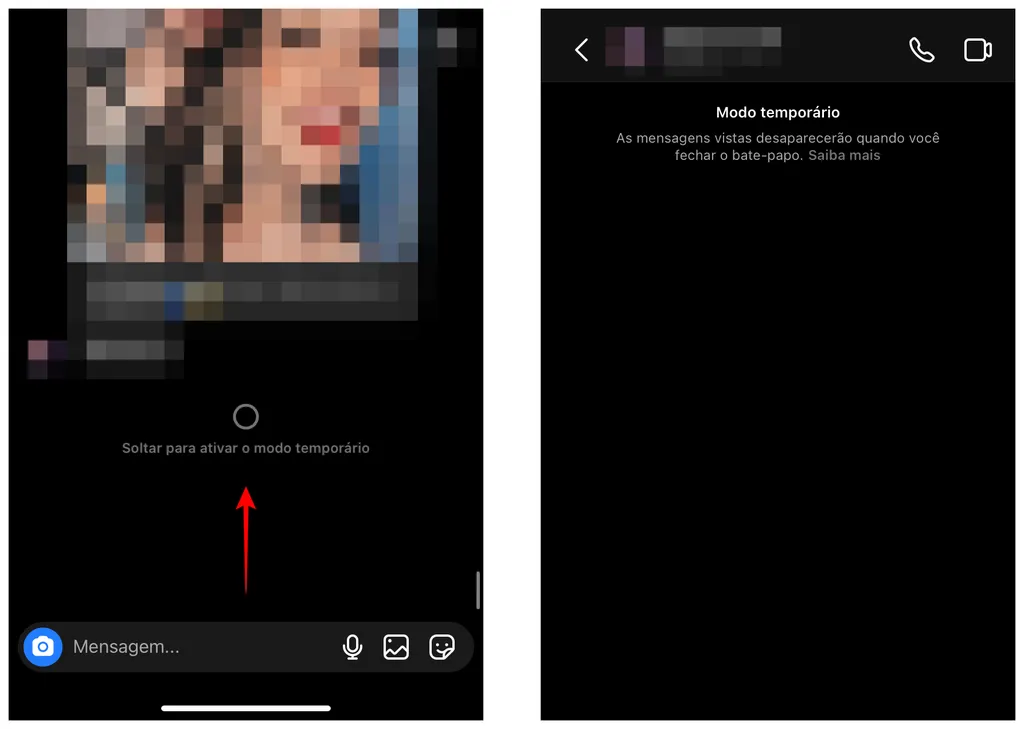 Ative o modo temporário no Instagram para ter mais privacidade em conversas (Captura de tela: Thiago Furquim/Canaltech)