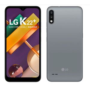 Smartphone LG K22+ Titan, com Tela de 6,2", 4G, 64GB e Câmera Dupla de 13MP + 2MP - LMK200BAW