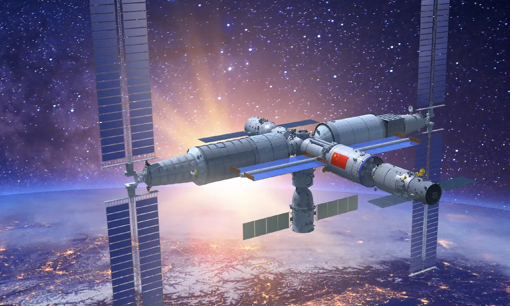 A China planeja levar novas tripulações à sua estação espacial Tiangong (Imagem: Reprodução/CAST)