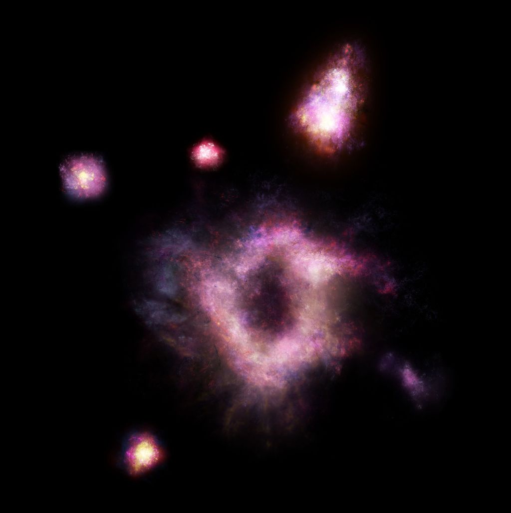 Representação artística da galáxia R5519 (Imagem: James Josephides, Swinburne Astronomy Productions)