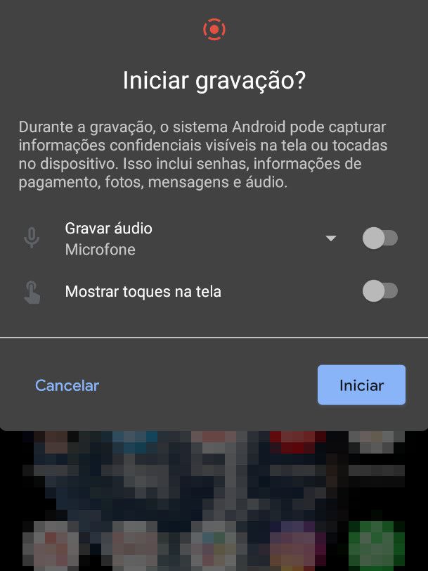 O Android 11 agora conta com o recurso nativo de gravar a tela do seu celular (Captura de tela: Camila Rinaldi)