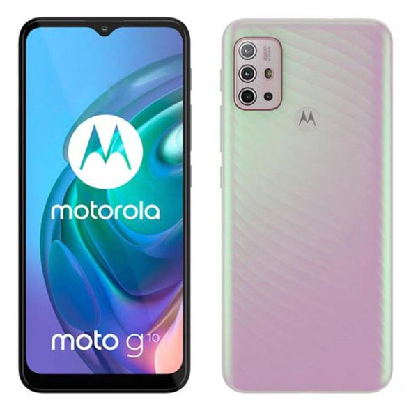 Smartphone Moto G10 Branco Floral, com Tela de 6,5", 4G, 64GB e Câmera Quádrupla
