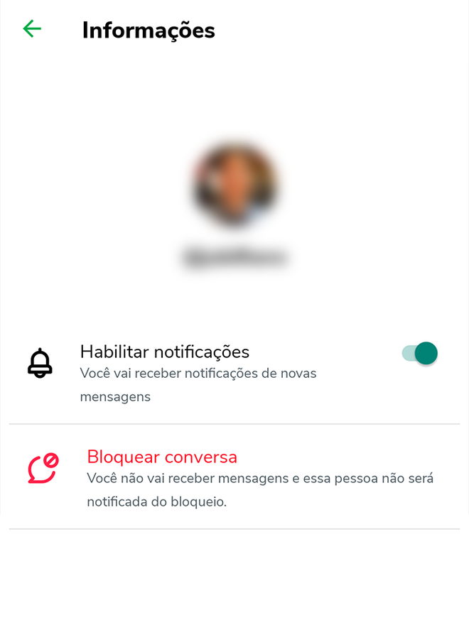 App permite bloquear contatos (Imagem: André Magalhães/Captura de tela)