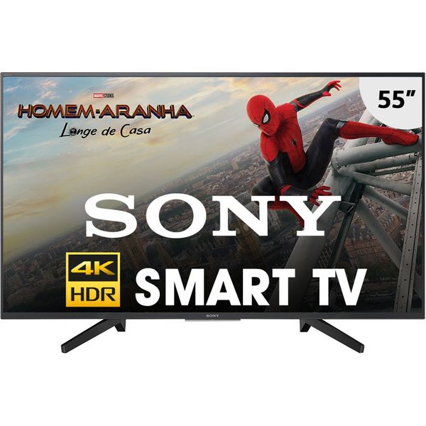 Smart TV LED 55'' Sony KD 55X705F Ultra HD 4K com Conversor Digital 2 HDMI 3 USB Wi-Fi 60Hz - Preta