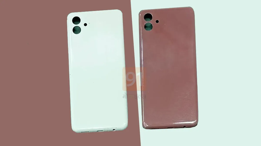Samsung Galaxy M13 5G no branco e cobre