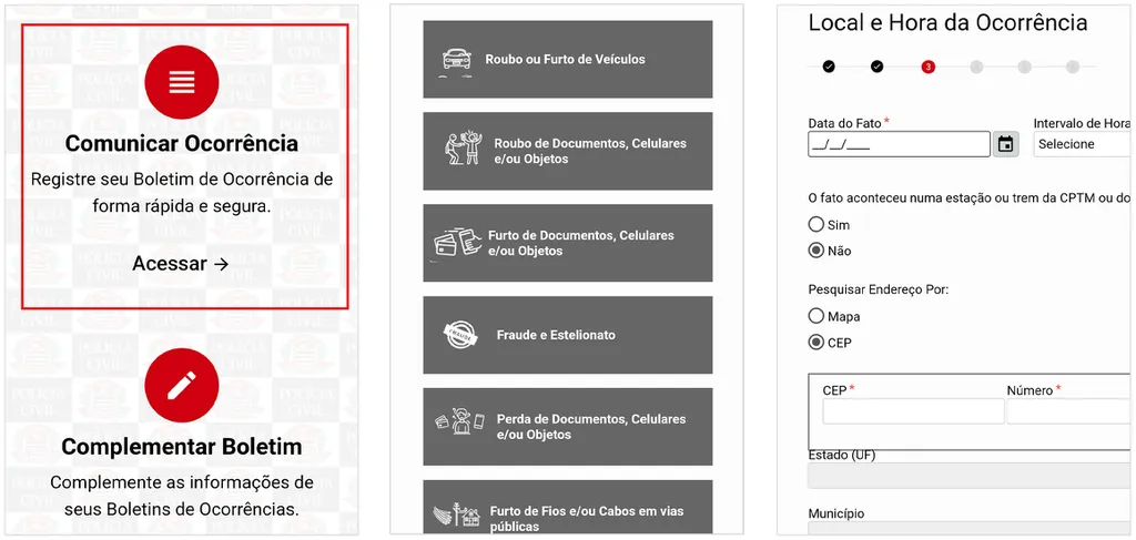 Acesse a delegacia virtual do seu estado para fazer boletim de ocorrência online (Imagem: Captura de tela/André Magalhães/Canaltech)