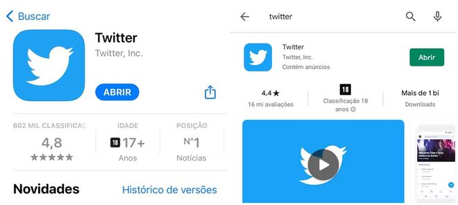 Verifique se existem atualizações para seu aplicativo do Twitter - (Captura: Canaltech/Felipe Freitas)