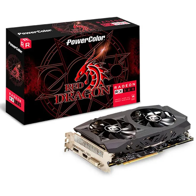 A Radeon RX 580 é a placa de vídeo dedicada mais popular da AMD entre os usuários da Steam, estando na 21ª posição do ranking (Imagem: PowerColor/Divulgação)