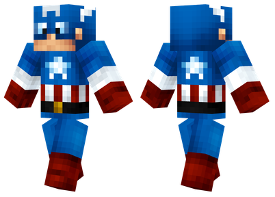 Skin de Capitão América em Minecraft (Imagem: Minecraftskins.net)