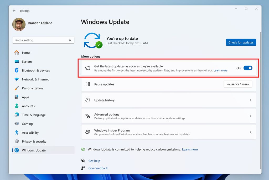 Novo sistema de atualizações para inscritos no programa Windows Insider (Imagem: Reprodução/Microsoft)