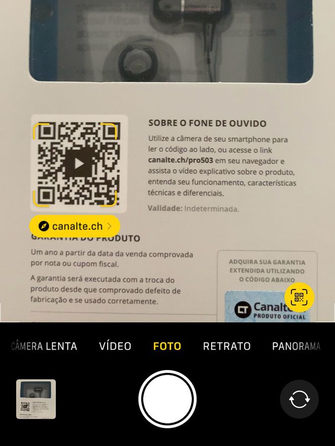 Aponte a câmera para o QR Code e toque no resultado do escaneamento para concluir a ação - Captura de tela: Thiago Furquim (Canaltech)