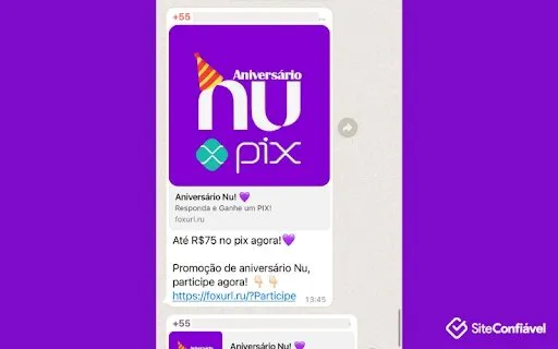 Fique atento: promessa de PIX do Nubank que circula no WhatsApp é golpe