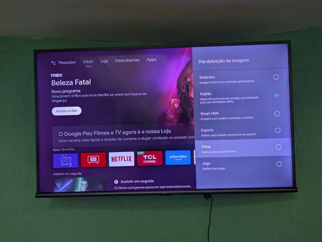 TV TCL configuração para filme