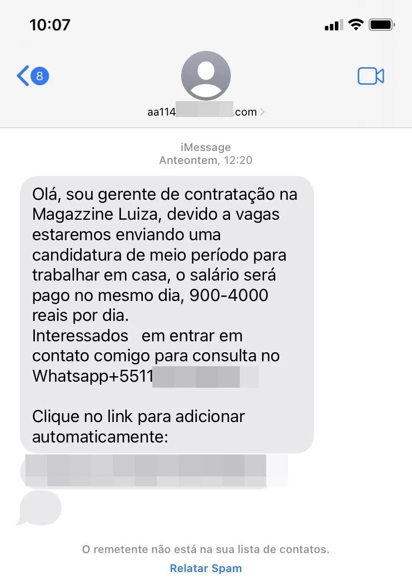 Magazine Luiza alerta para golpes com falsas vagas de emprego