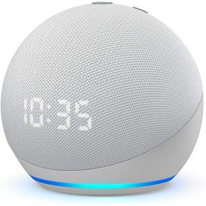 Echo Dot (4ª geração): Smart Speaker com Relógio e Alexa | Música, informação e Casa Inteligente - Cor Branca