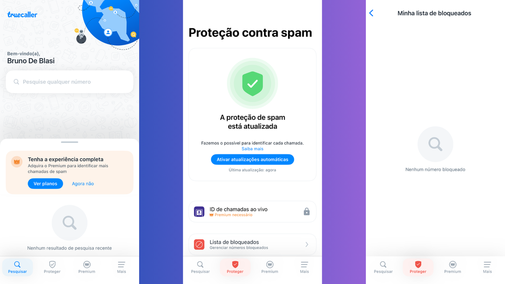 Truecaller identifica chamadas e tem bloqueio de spam no Android (Imagem: Captura de tela/Bruno De Blasi/Canaltech)