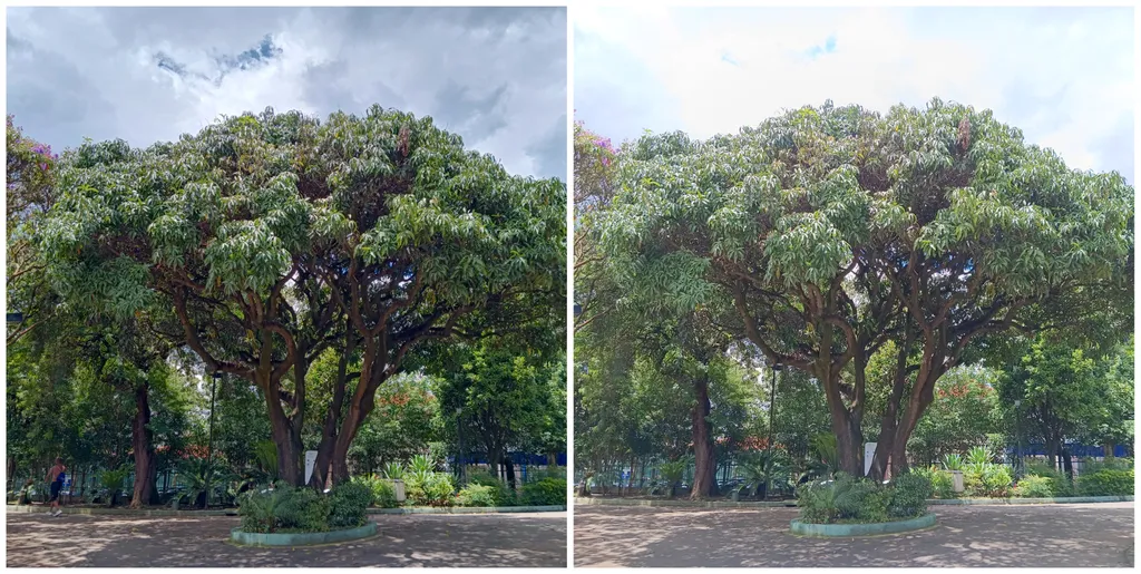 Diferença de uma foto tirada com HDR e sem HDR, no mesmo local, horário e com o mesmo dispositivo (Imagem: Felipe Junqueira/Canaltech)