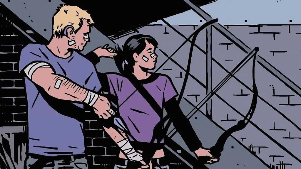 Gavião Arqueiro e sua aprendiz, Kate Bishop (Imagem: Reprodução/Marvel Comics)