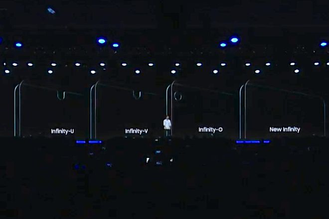 A imagem está escura, mas dá pra ter uma noção do formato dos notches da Samsung (Foto: The Verge)