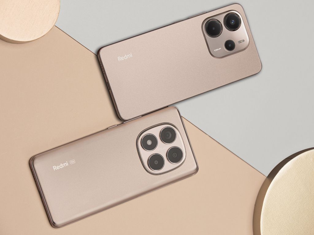 Linha Redmi Note 14 cor Sand Gold
