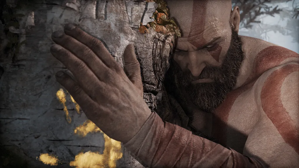 Kratos recebeu uma repaginada em seu visual, trazendo mais maturidade e idade ao nosso guerreiro (Imagem: Divulgação/ Santa Monica)