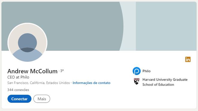 Embora tenha trabalhado no começo do Facebook, McCollum não tem mais perfil ativo (Imagem: Captura de tela/Canaltech)