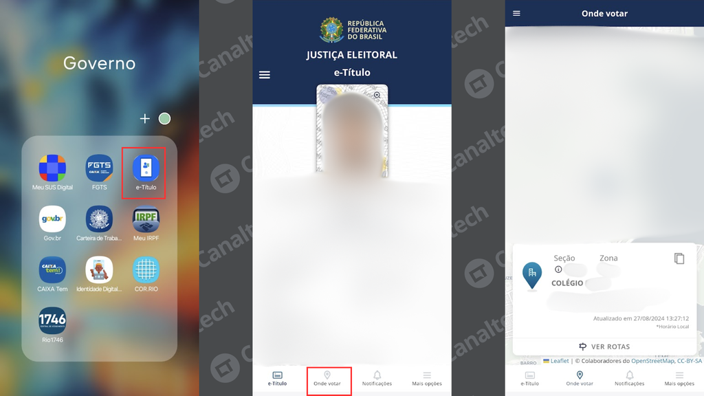 Como verificar o local de votação pelo e-Título (Imagem: Captura de tela/Bruno De Blasi/Canaltech)