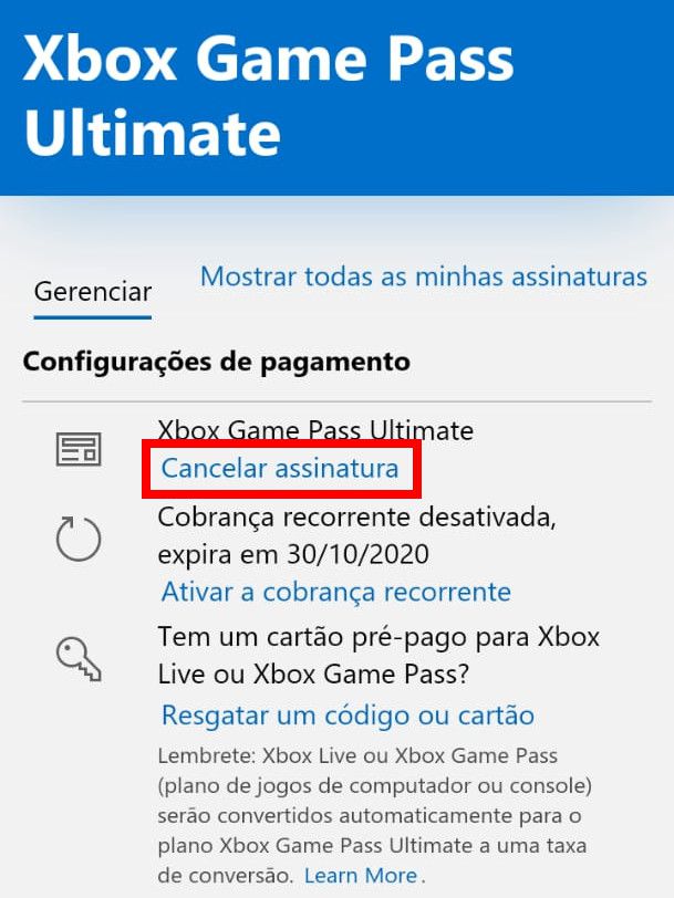 Clique em "Cancelar assinatura" e siga os últimos passos para cancelar a sua assinatura (Captura de tela: Matheus Bigogno)