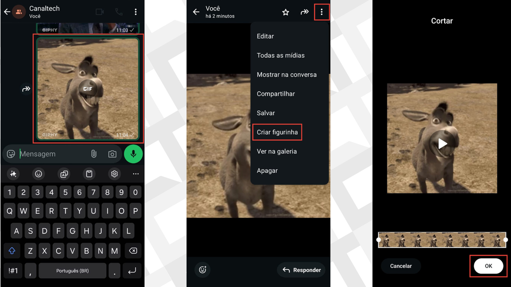 Passos para transformar GIF em figurinhas animadas no WhatsApp
