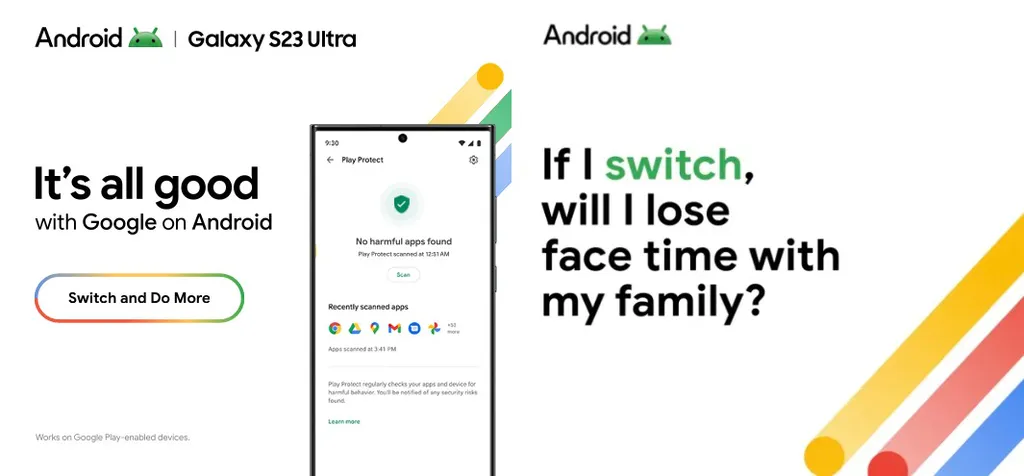 Novo logo do Android aparece em anúncio do Google (Imagem: Reprodução/Google)