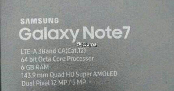 Galaxy Note 7 de 6 GB