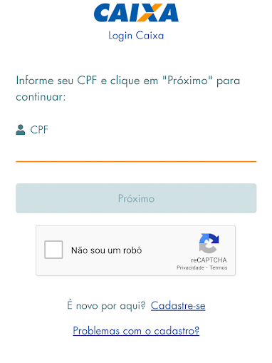 Informe CPF e senha (Imagem: André Magalhães/Captura de tela)