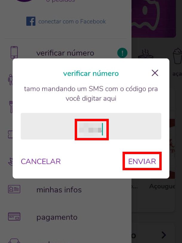 Insira no local indicado o código que você recebeu por SMS e clique em "Enviar" (Captura de tela: Matheus Bigogno)