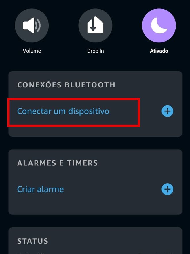 Vá em conexão bluetooth para ativar (Imagem: Guadalupe Carniel/Captura de tela)