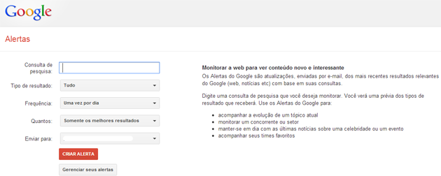 Alertas do Google Alertas do Google