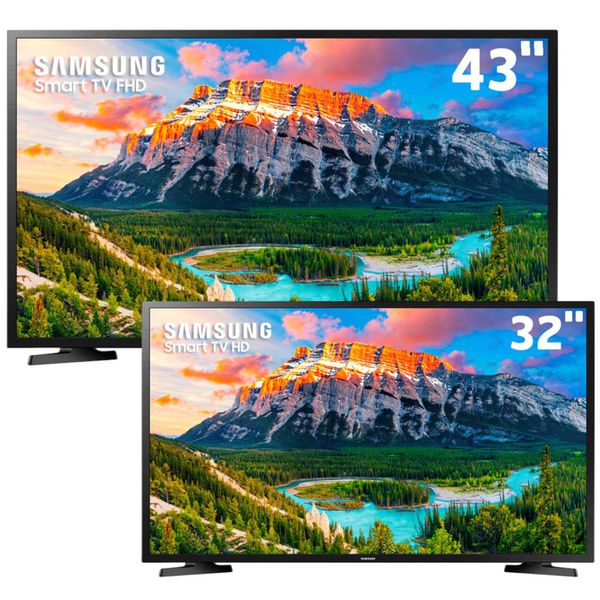 Smart TV LED 43" Full HD Samsung 43J5290 + Smart TV LED 32" HD Samsung 32J4290