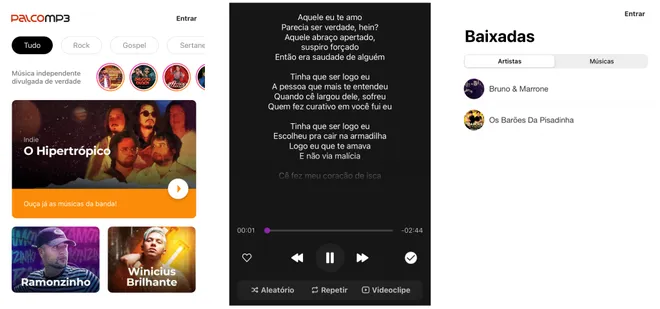 Encontre várias músicas nacionais no Palco MP3 (Imagem: Captura de tela/Felipe Freitas/Canaltech)