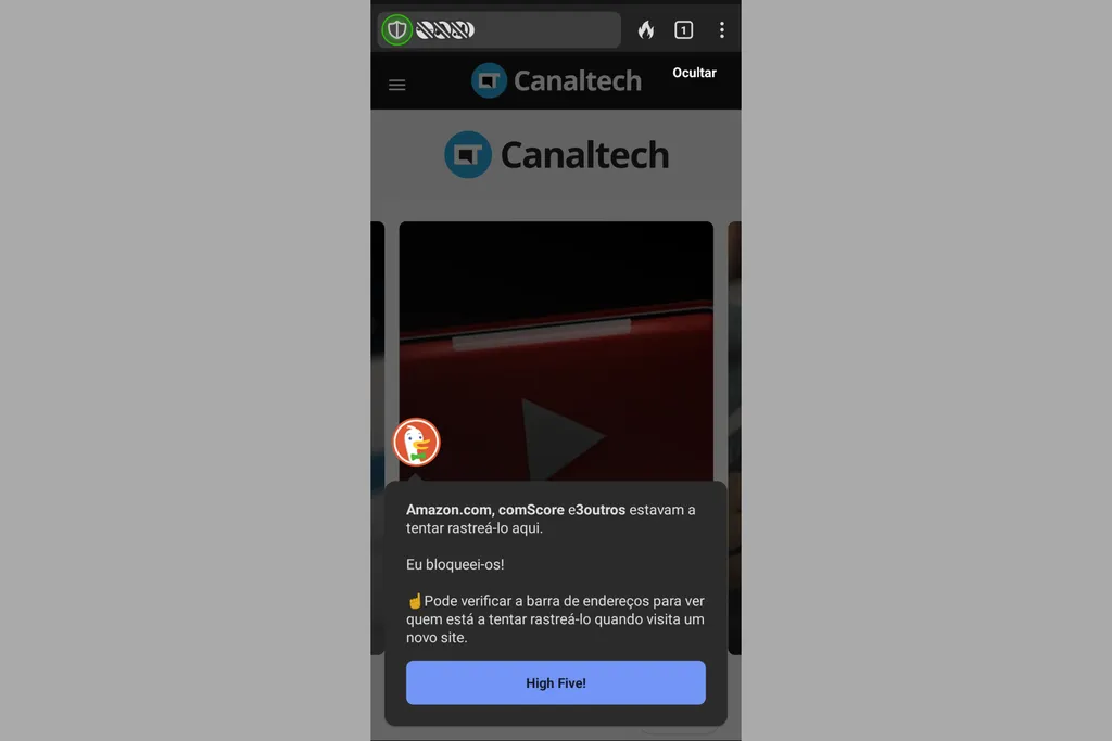 Navegação no DuckDuckGo Private Browser para Android (Imagem: Captura de tela/Guilherme Haas/Canaltech)