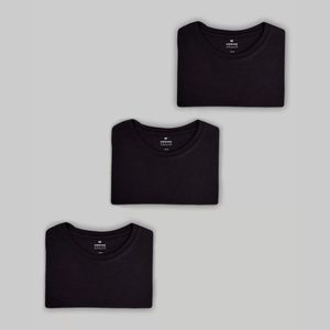 Kit Camisetas Hering Básicas Slim 3 Peças - Preto