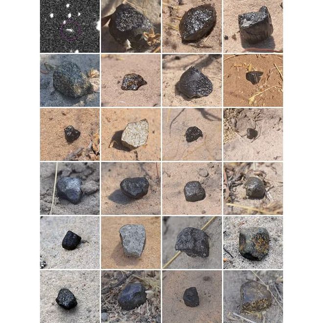 Os fragmentos do asteroide 2018 LA(Imagem: Reprodução/ANU)