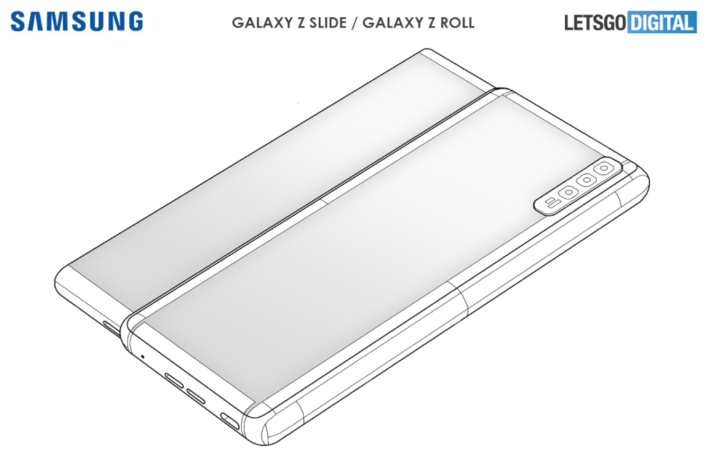 Galaxy Z Roll (ou Slide) tem tela que aumenta a área em até 30% (Imagem: Reprodução/LetsGoDigital)